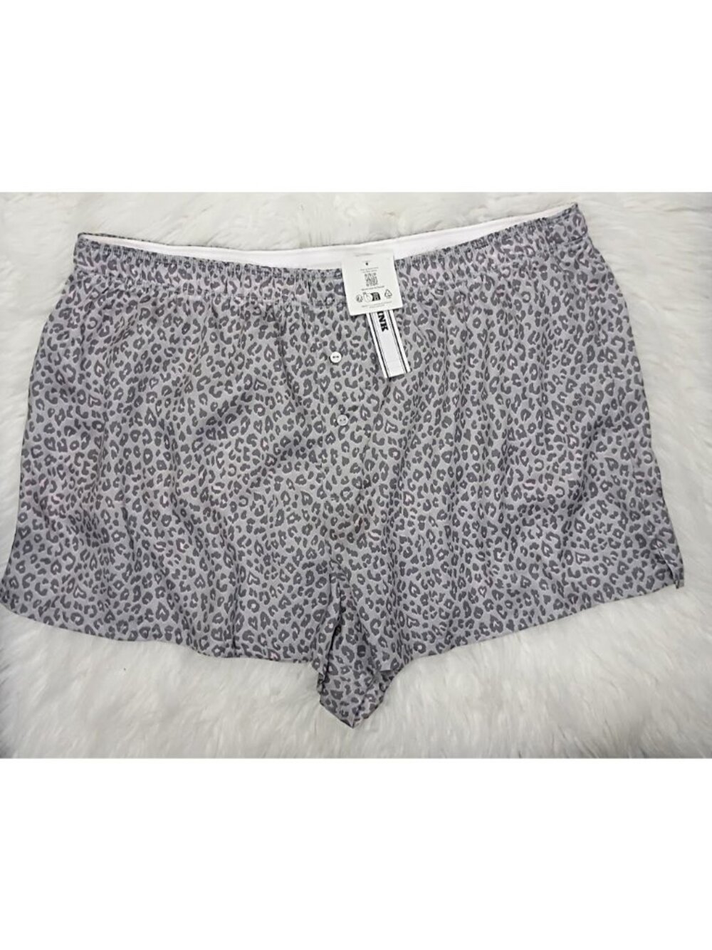 Victoria’s Secret Pink Leopard Print Boxer Shorts Soft Silky Size L